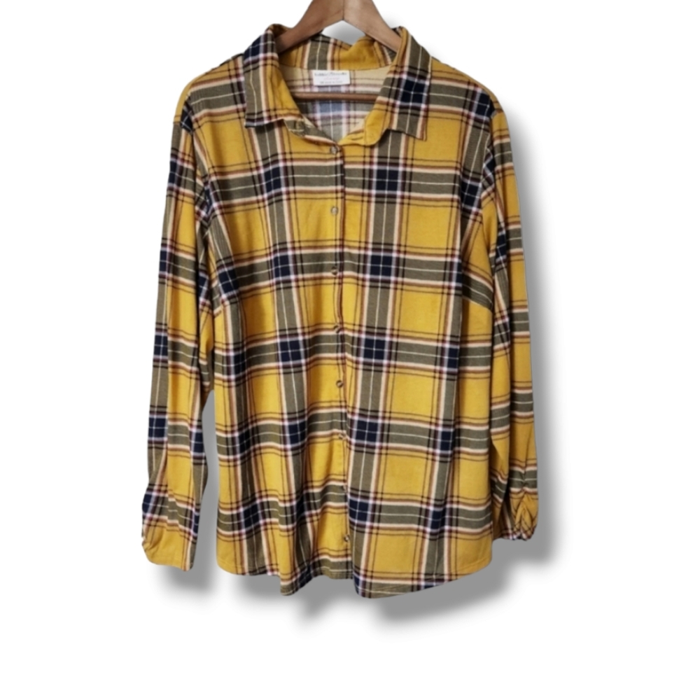 Plaid Long Sleeve Button Down Shirt | Bobbie Brooks | 3X